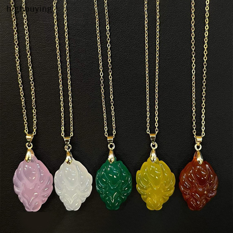 [highbuying] สร้อยคอโซ่ จี้สุนัขจิ้งจอก เก้าหาง แกะสลักด้วยมือ เครื่องประดับนําโชค ของขวัญ สําหรับผู้ชาย และผู้หญิง พร้อมส่ง