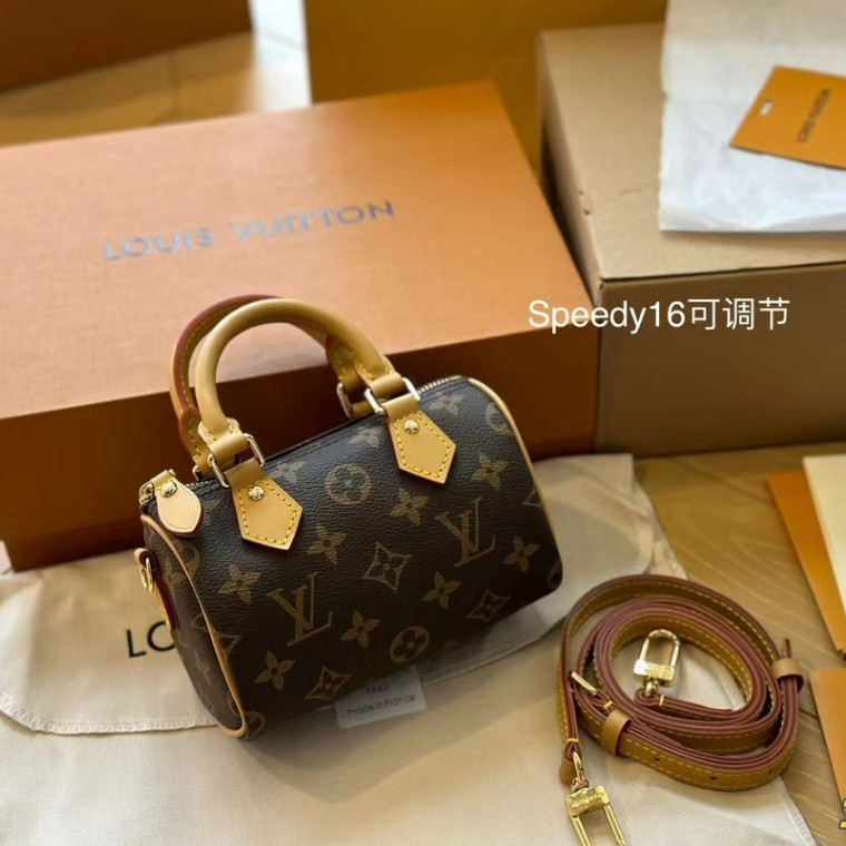 กระเป๋าสะพายไหล่ หนังแท้ พิมพ์ลาย Boston SPEEDY พร้อมกล่อง LL777777-0301