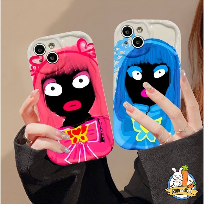 เคสโทรศัพท์มือถือ ป้องกัน ปิดด้านหลัง ลายการ์ตูนนางฟ้าตลก สีดํา สร้างสรรค์ สําหรับ Redmi 13C A1 A12 Note 13 12 11 10 9 8 Pro 12C 10C 9A 9C 9T 13T Pro 11 Lite 12 Poco X3 NF Poco C65