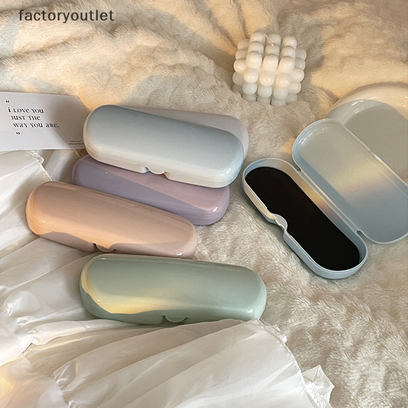 Flth กล่องเก็บแว่นตากันแดด สายตาสั้น แบบพกพา สีครีม น่ารัก เดินทาง นักเรียน เรียบง่าย กล่องเก็บแว่นตากันแดด แตกต่างกัน