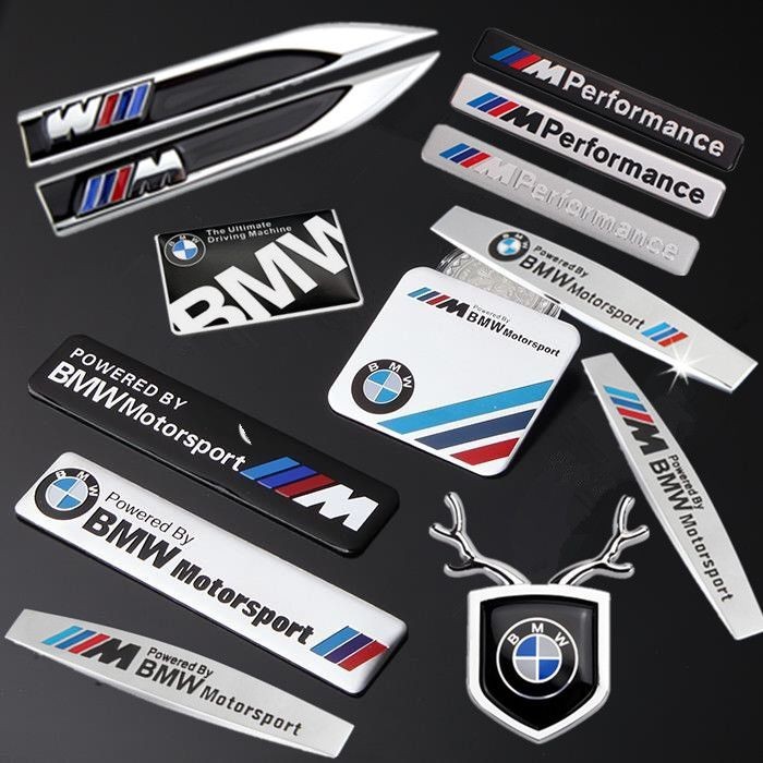 สติกเกอร์โลหะ ลายโลโก้รถยนต์ BMW กันรอยขีดข่วน สําหรับตกแต่งรถยนต์