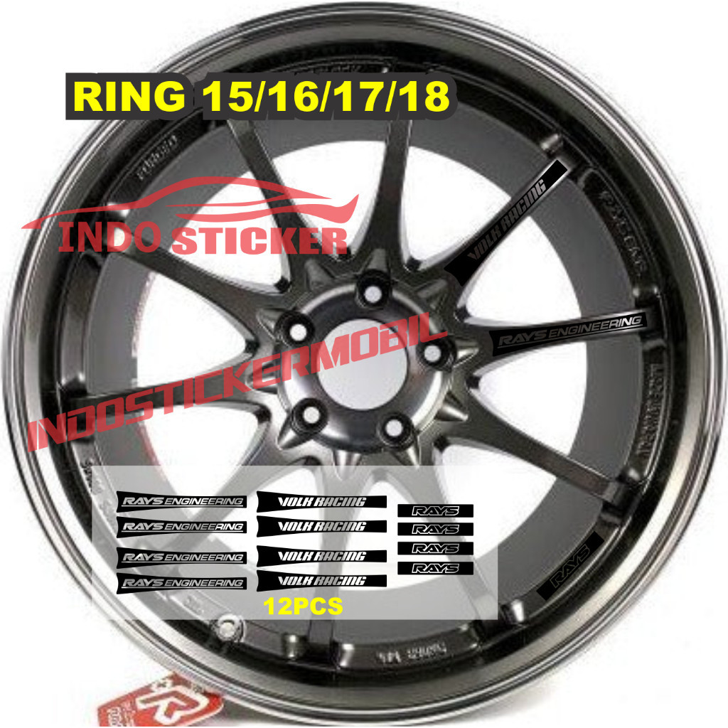 Volk racing Wheel ขอบรถ สติ๊กเกอร์ล้อรังสีขับรถ Volk Rays Ce28 แหวน 15 16 17 18 12 ชิ้น - รูปที่ 7