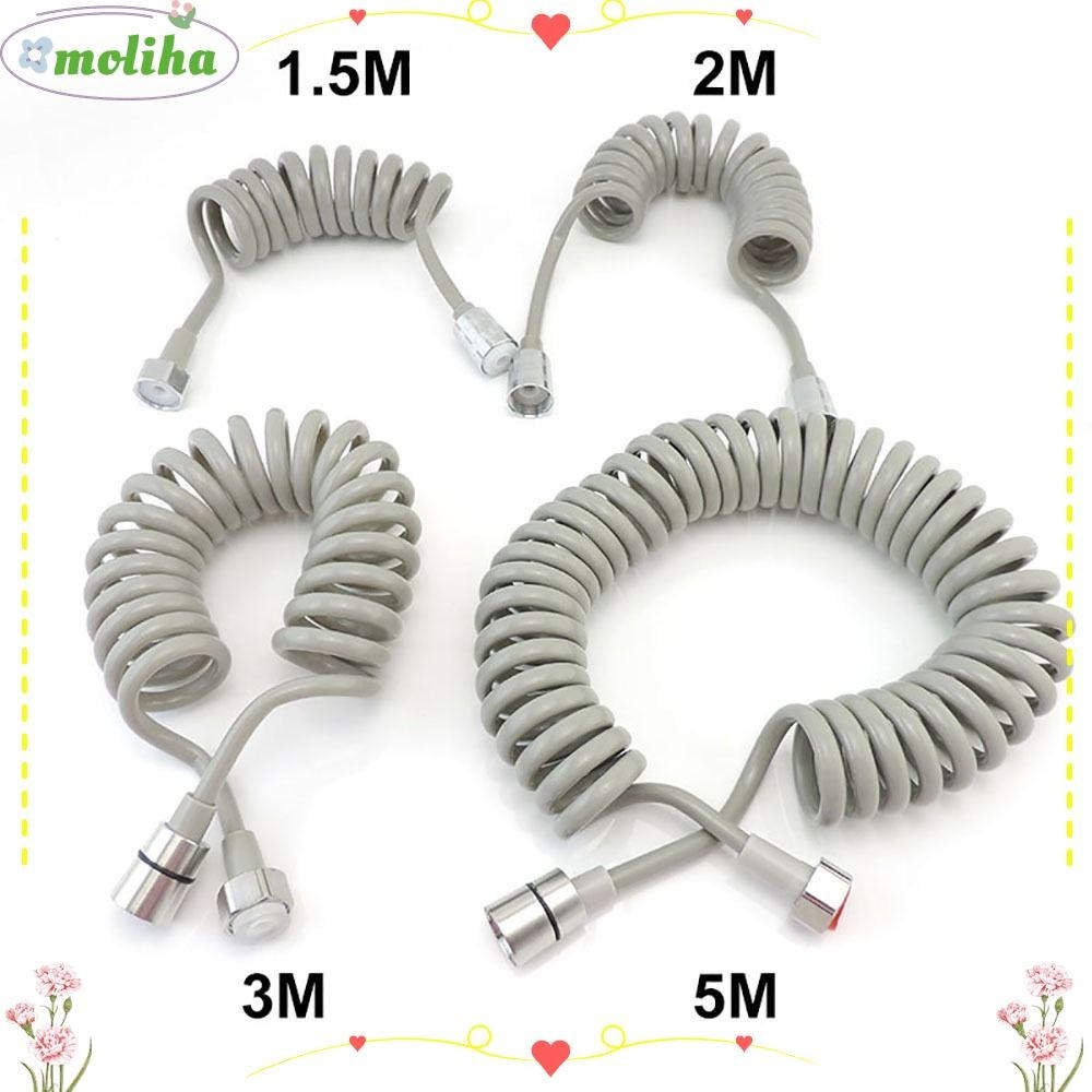Moliha สายสปริงฉีดชําระ 1.5 ม. 2 ม. 5 ม. ยืดหยุ่น อุปกรณ์เสริม สําหรับห้องน้ํา 1 ชิ้น