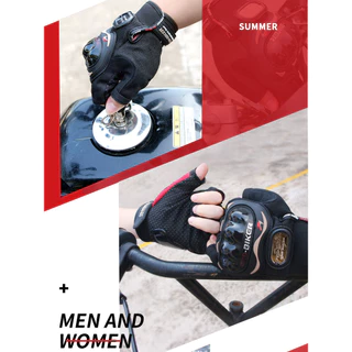 Pro-biker ถุงมือมอเตอร์ไซค์ Ridding Half Finger Touring Chopper Scooter Street อุปกรณ์ป้องกันถุงมือผ้าตาข่าย