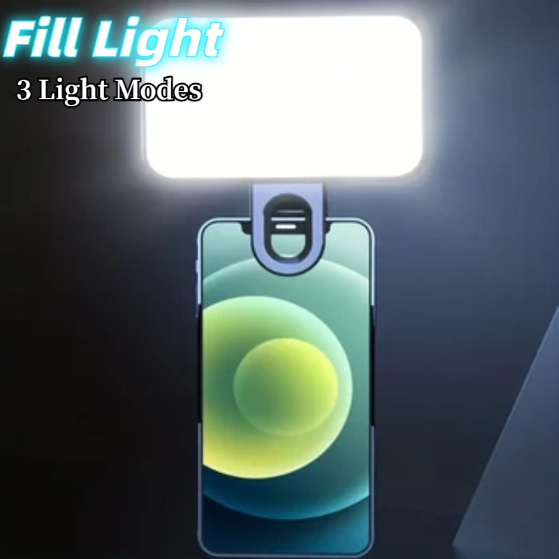 โคมไฟเซลฟี่ LED 3 โหมด แบบพกพา ชาร์จไฟได้ พร้อมไฟ สําหรับประชุมทางไกล Tiktok Vlog