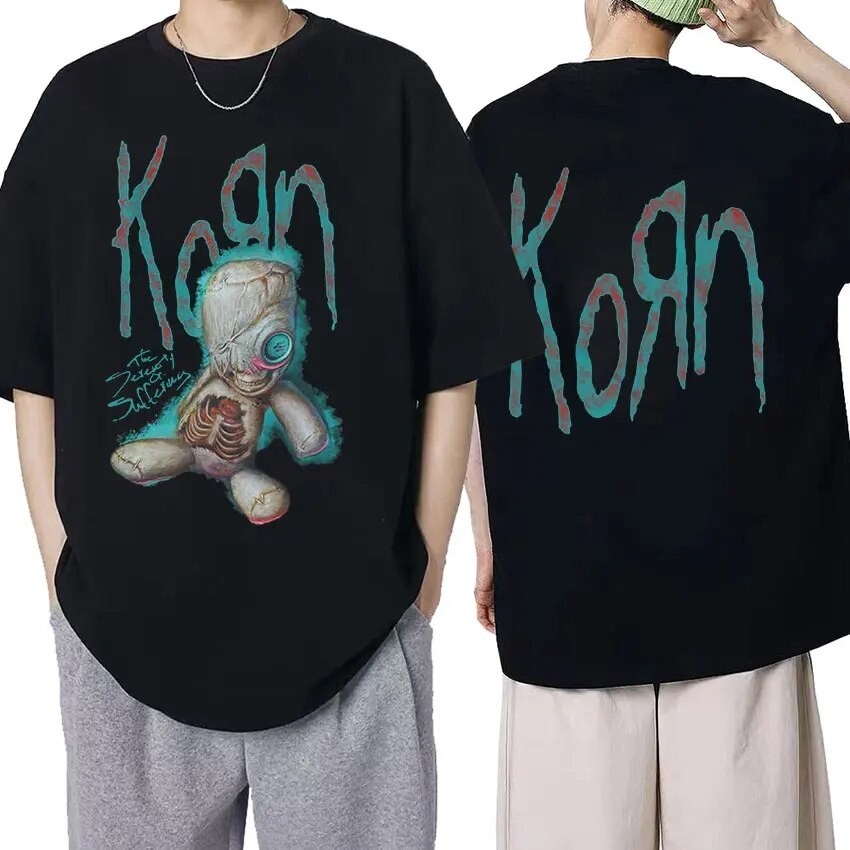 เสื้อยืด พิมพ์ลายวงร็อควงร็อค Korn Issues สไตล์วินเทจ โกธิค