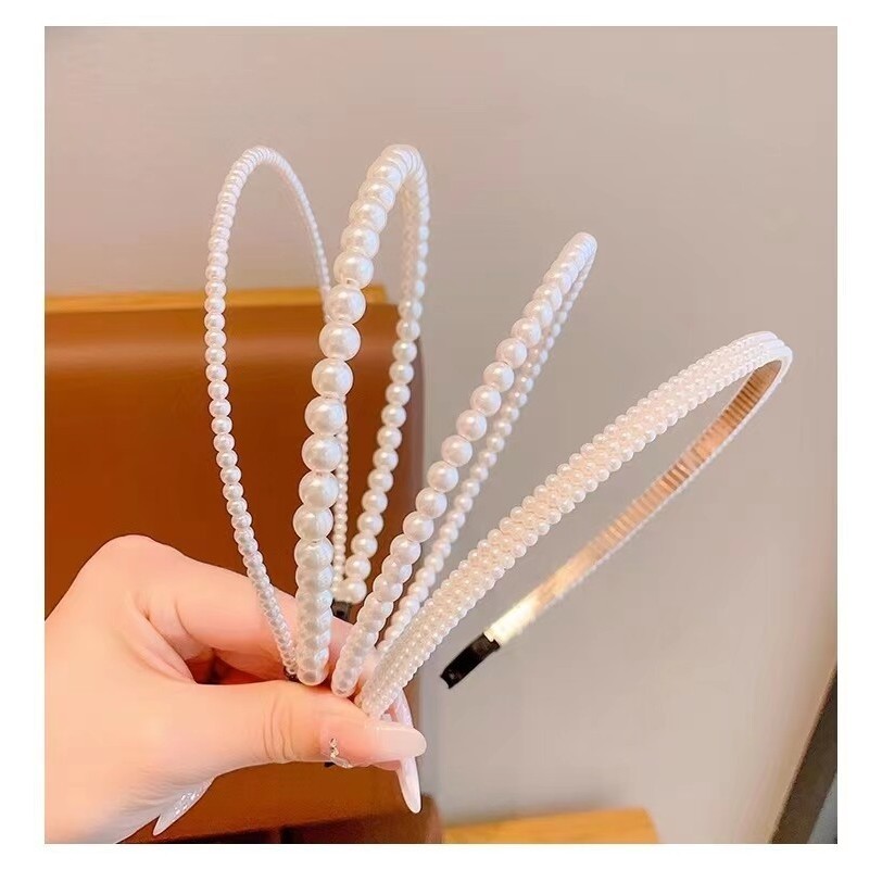 NEW!ที่คาดผม ประดับไข่มุก แวววาว เหมาะกับใส่กลางแจ้ง แฟชั่นยอดนิยม สไตล์เกาหลี สําหรับผู้หญิง