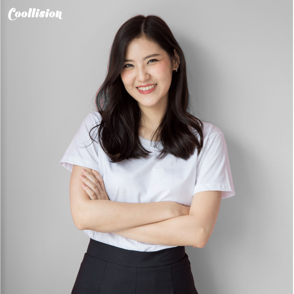 #Coollision เสื้อยืดเปล่าสีขาว เสื้อสีพื้น ผ้า TC ไม่ย้วย สินค้าเกรดคุณภาพ ผ้าไม่ลื่น ไม่ย้วย