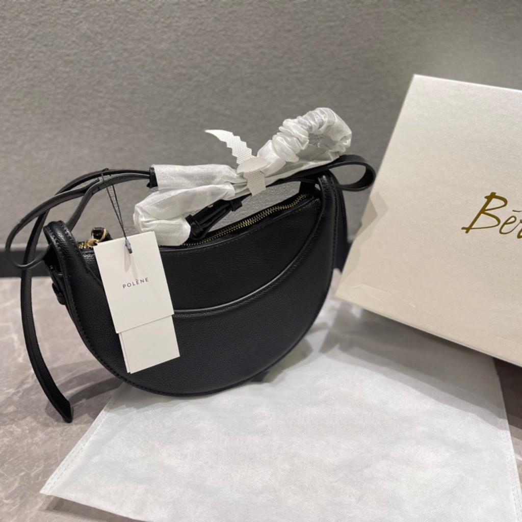 【Gift Box】 POLENE Crescent bag Underarm bag กระเป๋าหนังแท้ กระเป๋าสะพายข้างเดียว