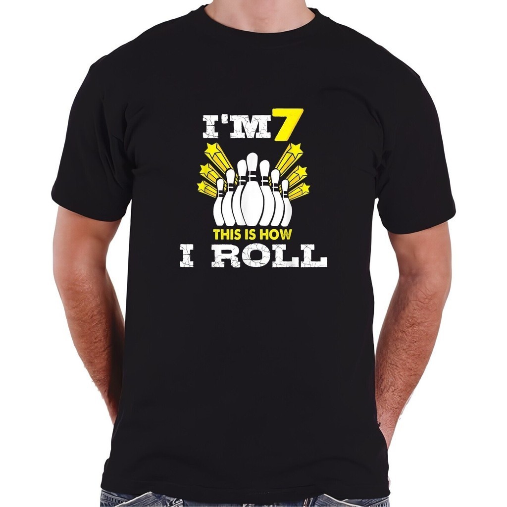 ใหม ่ ล ่ าสุดเท ่ This Is How I Roll 7 Years Old Shirt Bowling Birthday Tee T-Shirt