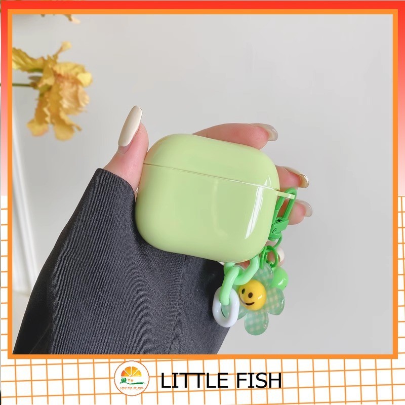 เคสหูฟังบลูทูธไร้สาย สีเขียว และจี้ สําหรับ Airpods1 2 3 Pro Pro2 Air Pods Pro 3