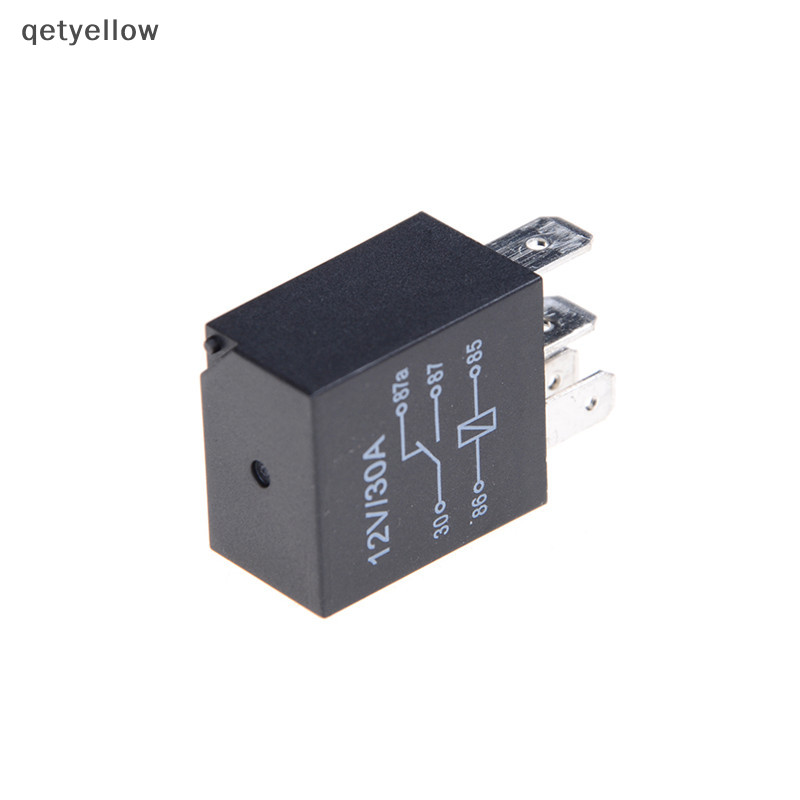 Qetyellow รีเลย์ DC 12V 5 Pins 30A 5 ขา สําหรับรถยนต์ จักรยาน