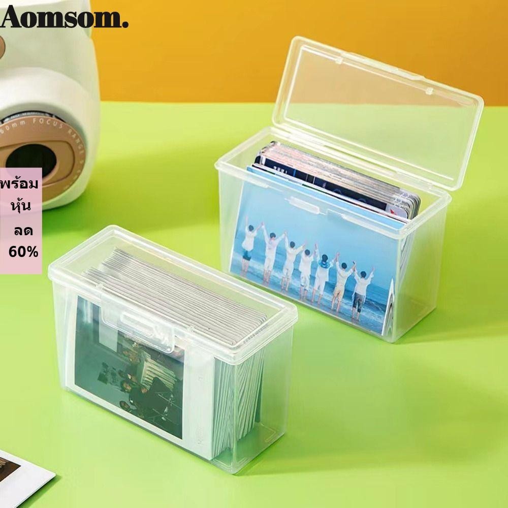 Aomsom กล่องเก็บรูปภาพ แบบใส กันฝุ่น อเนกประสงค์ สําหรับบ้าน ออฟฟิศ