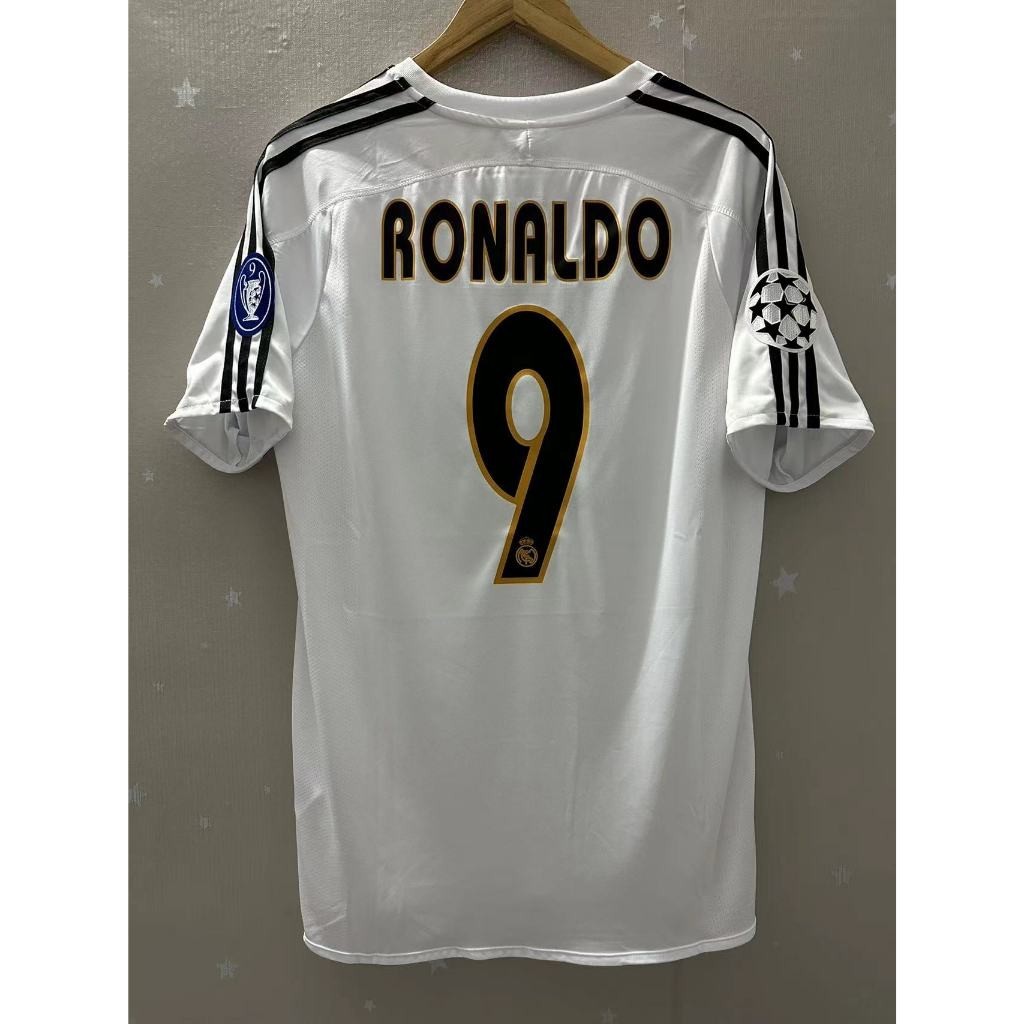 เสื้อกีฬาแขนสั้น ลายทีมชาติฟุตบอล Real-Mad ZIDANE RONALDO BECKHAM 03-04 ชุดเหย้า คุณภาพสูง สไตล์เรโทร
