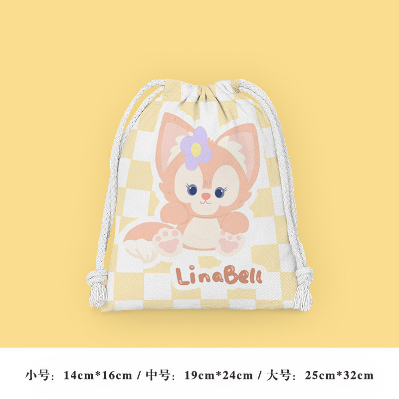 Lingna Belle Drawstring Bag Drawstring Lipstick Bag Cartoon Small Cloth Bag Student Sundries Storage Bag Cosmetic Bag Portable Toiletry Bag ราคา ถูกที่สุด ดีลบีเคเค แกลเลอรีภาพที่ 8