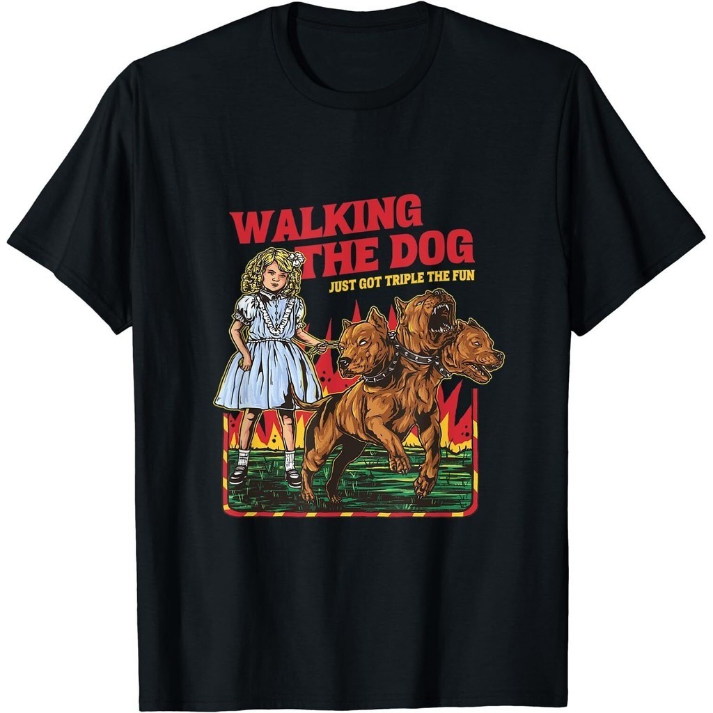 Walking The Dog Just Got Triple The Fun เสื้อยืดเทพนิยาย Cerberus