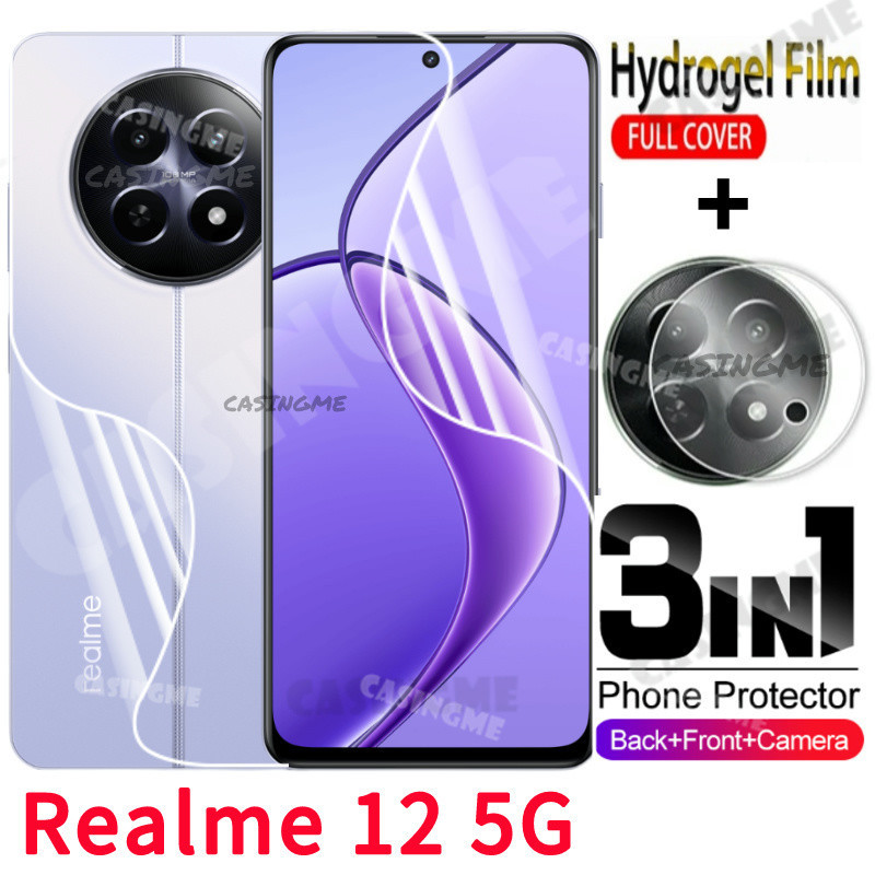 ฟิล์มไฮโดรเจลนิ่ม กันรอยหน้าจอ ด้านหลัง ป้องกันกล้อง สําหรับ Realme 12 5G 2024 Realme 12 Realme12 12Realme 12x 12+ + Plus 5G 4G 2024