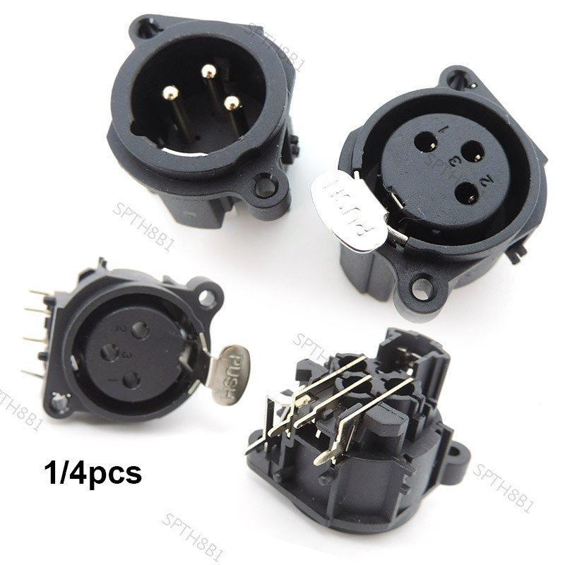 อะแดปเตอร์ซ็อกเก็ตปลั๊กไฟ XLR ตัวผู้ ตัวเมีย 3Pin XLR 3 ขั้ว 1/4 ชิ้น TH8B1
