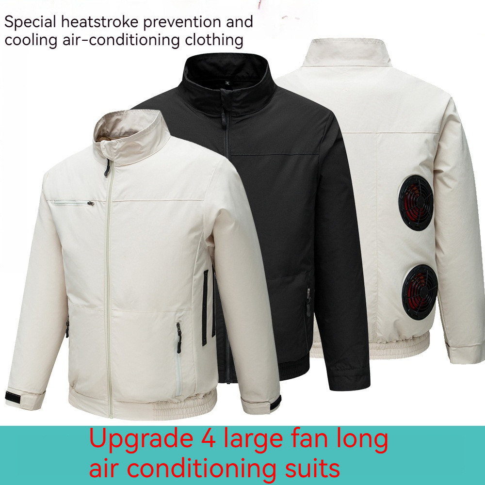 รูปแบบใหม่ระบายความร้อนเสื้อผ้าเครื่องปรับอากาศเสื้อผ้าที่มี4พัดลมกลางแจ้ง12โวลต์พัดลมแจ็คเก็ตป้องกันแรงงานหน้าที่พัดลมเสื้อผ้าค