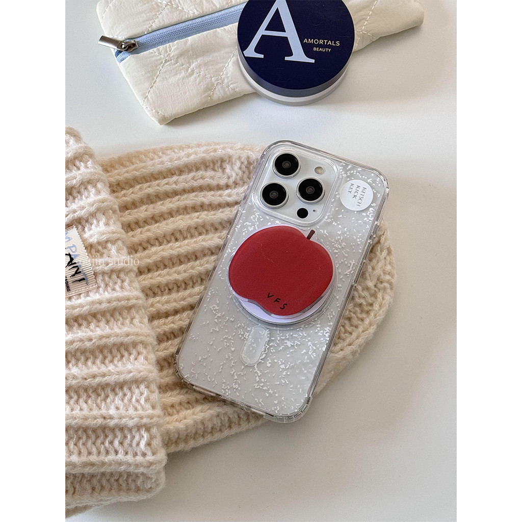 ใหม่ เคสโทรศัพท์มือถือ อะคริลิคใส พร้อมที่ตั้งวางแม่เหล็ก สไตล์เกาหลี สําหรับ Apple 15pro 14 13promax 11 12