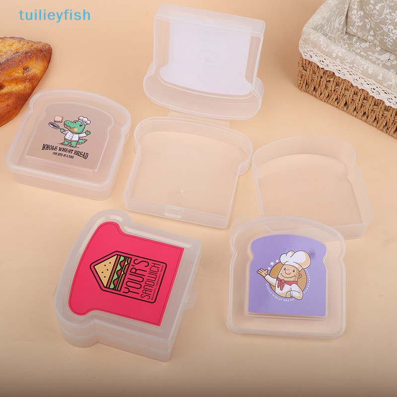 【tuilieyfish】กล่องอาหารกลางวัน แซนวิช ขนมปังปิ้ง แซนวิช แบบใส ใช้ซ้ําได้ สําหรับเด็ก 1 ชิ้น【IH】