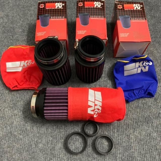กรองอากาศทรงกระบอก กรองแอร์ทรงกระบอก KN พร้อมฮูด E ฟรี ติดตั้ง Ex 150 Sirius Winner Vario Wave Exciter