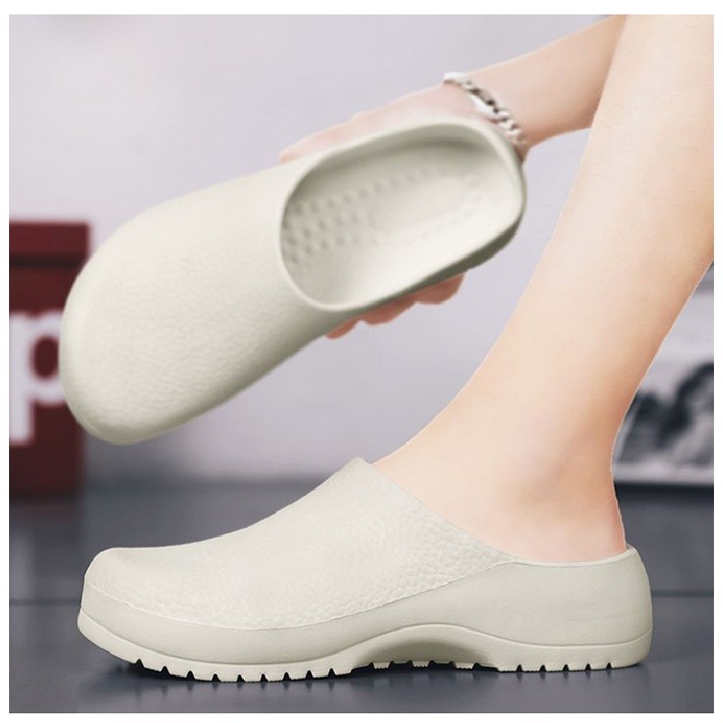 ใหม่ รองเท้าแตะเชฟ ระบายอากาศ กันน้ํา น้ําหนักเบา สีดํา เหมาะกับใส่ทํางาน ห้องครัว แฟชั่นฤดูร้อน สําหรับผู้ชาย 2023 - รูปที่ 6