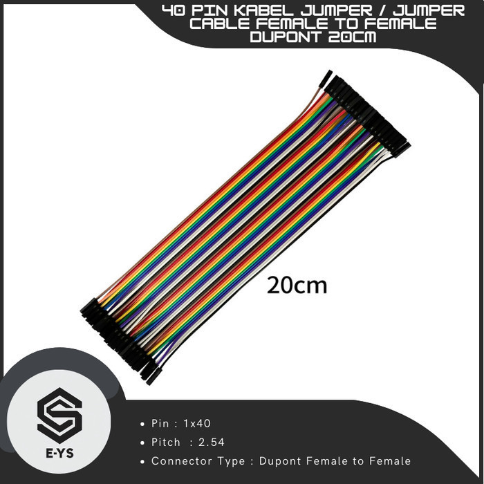 40 Pin Cable Jumper / Jumper Cable Female To Female Dupont 20cm