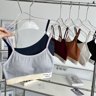 บราไร้โครง สปอร์ตบรา ตะขอหลัง 3 แถว เสริมฟองน้ำ ถอดได้ สวมใส…