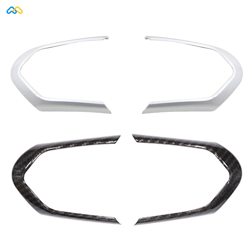 กรอบตกแต่งพวงมาลัยรถยนต์ คาร์บอนไฟเบอร์ ABS สําหรับ BMW F20 F22 F30 F32 F10 F06 F15 F16 M-Sport 2 ชิ้น