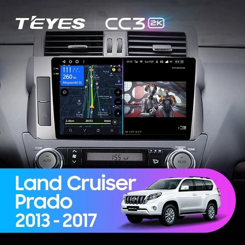 Teyes แผ่น dvd เครื่องเล่นมัลติมีเดีย วิทยุ CC3L CC3 2K GPS Android 10 No 2din 2 din สําหรับ Toyota Land Cruiser Prado 150 2013-2017