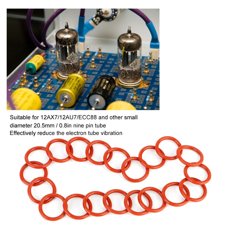 [tiehome] 20 ชิ้นหลอดแดมเปอร์แหวนซิลิโคนเหมาะสําหรับ 12AX7 12AU7 12AT7 12BH7 EL84