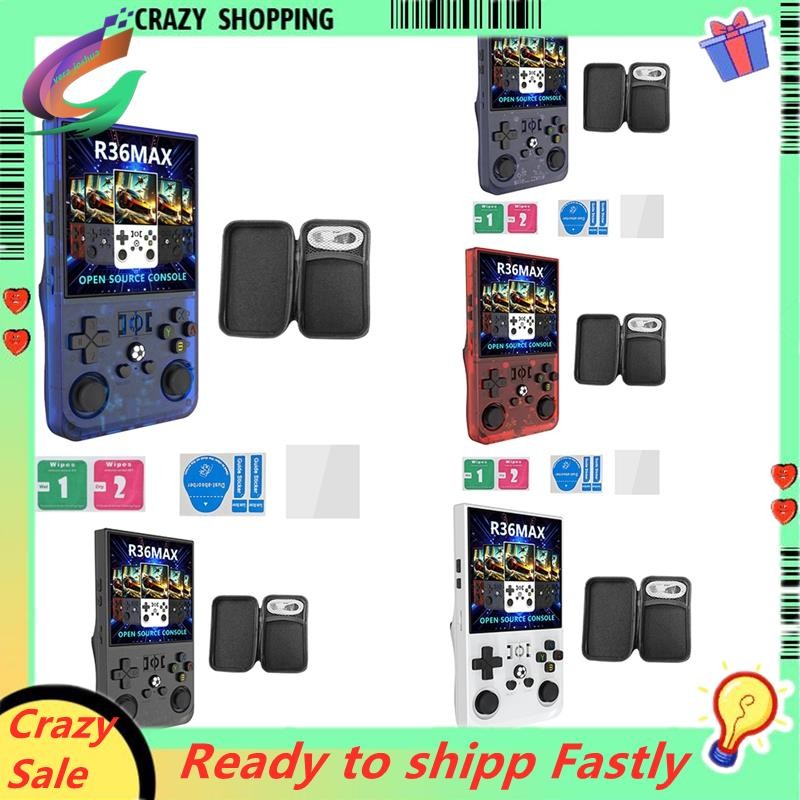 R36max Retro เกมคอนโซลมือถือ 128GB 4.0 นิ้วหน้าจอ IPS แบบพกพากระเป๋าเครื่องเล่นวิดีโอรองรับ 30 + Emu