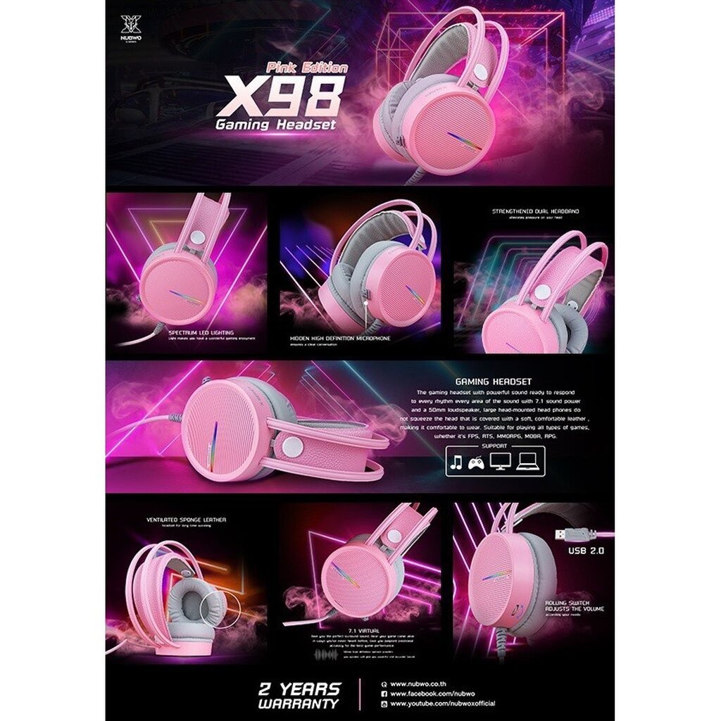 NUBWO หูฟังเกมมิ่ง X98 / X99 X SERIES GAMING HEADSET 7.1 VIRTUAL SURROUND สำหรับเล่นเกมส์โดยเฉพาะ