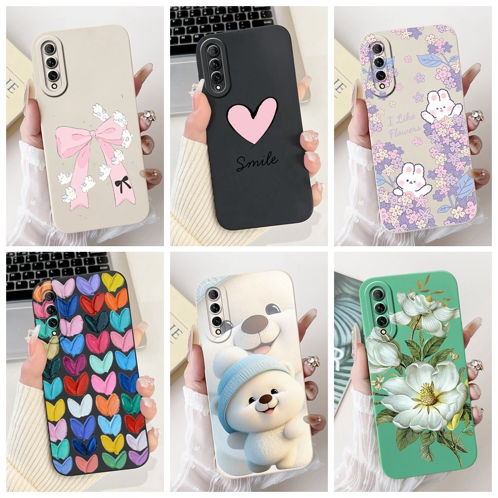Huawei Y9s STK-L21 STK-L22 STK-LX3 ฝาหลัง Huawei Y9s กรณีแมวน่ารักแพนด้ากระต่ายแฟชั่นดอกไม้รักเคสโทรศัพท์