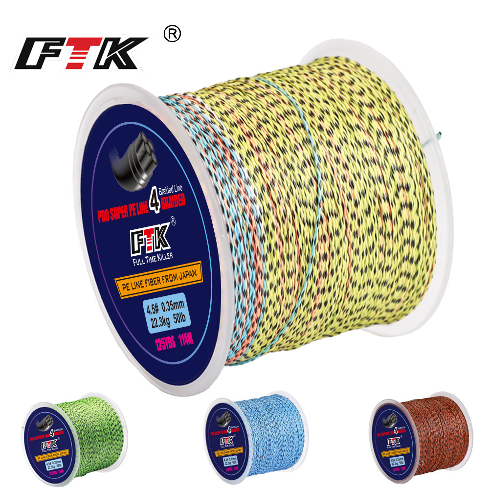 FTK 114M PE Spot สายถัก 4 ขาตั้งสายตกปลา Strong PE สายตกปลาถัก