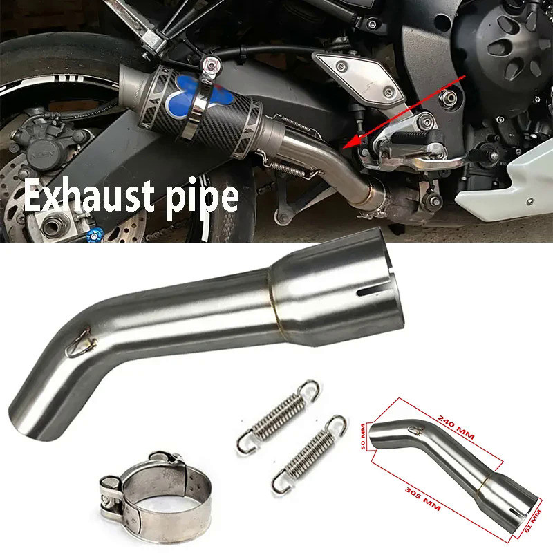 GM FZ1000 Motorcycle Modification Exhaust Middle Link Pipe Muffler Fit For Yamaha FZ1 FZ1-N 2006-201