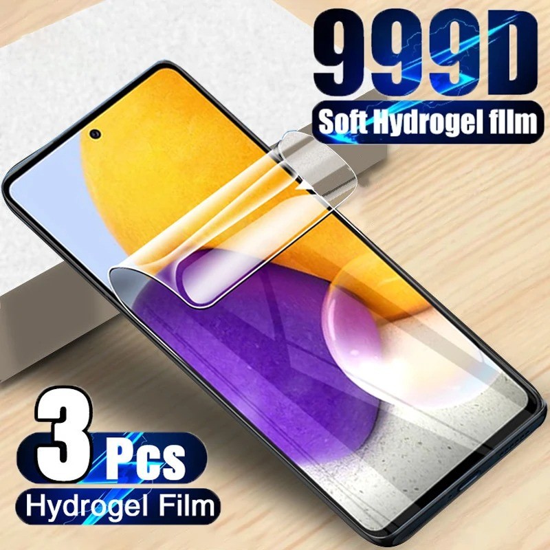 3 ชิ้น 999D HD Clear Soft Hydrogel ฟิล์มสําหรับ Samsung Galaxy หมายเหตุ S21 S20 20 10 9 8 Plus Ultra