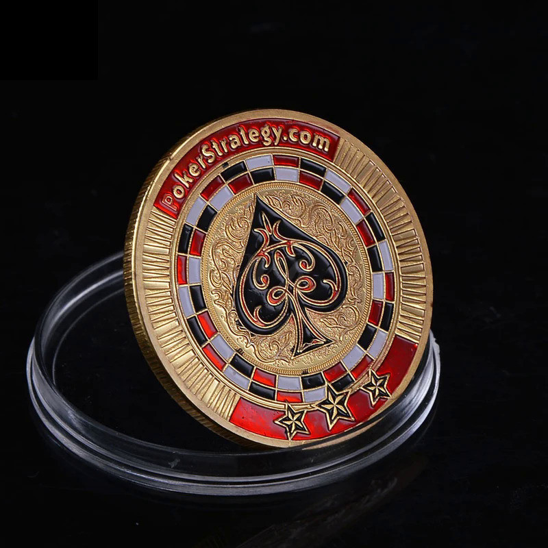 Las Vegas Poker Chip Game Lucky Coin Metal Playing Cards Protect Casino Dealers Lucky Coin Christmas