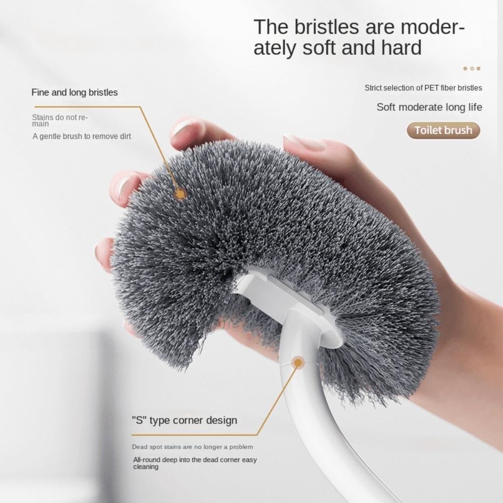 BEYONDAY แปรงขัดห้องน้ํา S-type, ผมนุ่มด้ามยาวมุมช่องว่างแปรง, ทนทานไม่มีมุมตายติดผนัง S-type แปรงห้องน้ําเครื่องมือทําความสะอาดอุปกรณ์เสริม - รูปที่ 6