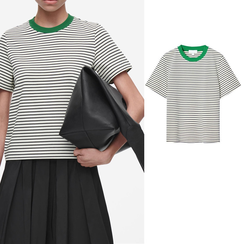 Cs Contrast Color Round Neck Short Sleeve T-Shirt 9606791
