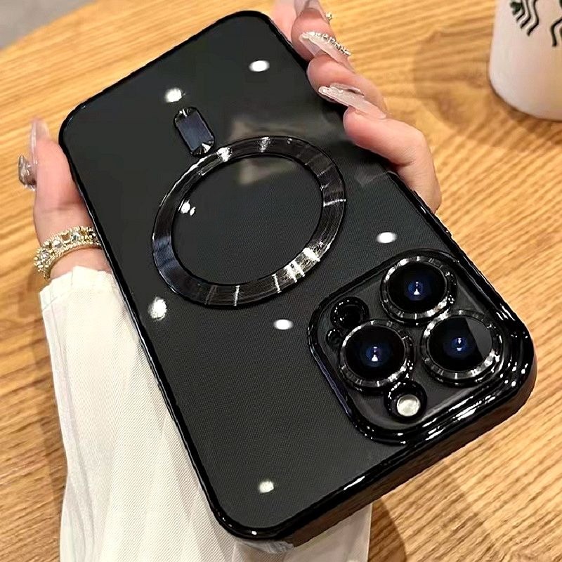 หรูหราชุบชาร์จไร้สายใสแม่เหล็กเคสโทรศัพท์เข้ากันได้สําหรับiPhone 16 15 14 13 12 11 Pro Max X XR XS Max 7 8 Plusนุ่มกันกระแทกฝาครอบสุนทรียศาสตร์