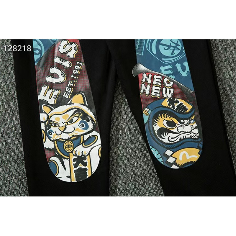 ขนาดใหญ่แฟชั่นผ้าฝ้าย Sweatpants ผู้ชายและผู้หญิง Blue Daruma Lucky Cat กางเกงกีฬากางเกงเอวยางยืด - รูปที่ 5
