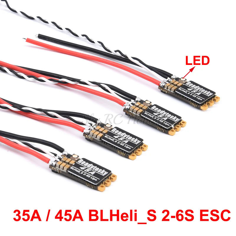 KS 1/2/4PCS 35A 45A BLHeli_S BLS 2-6S Lipo ESC Built-In โปรแกรม RGB LED D-Shot 150/300/600 ONESHOT12