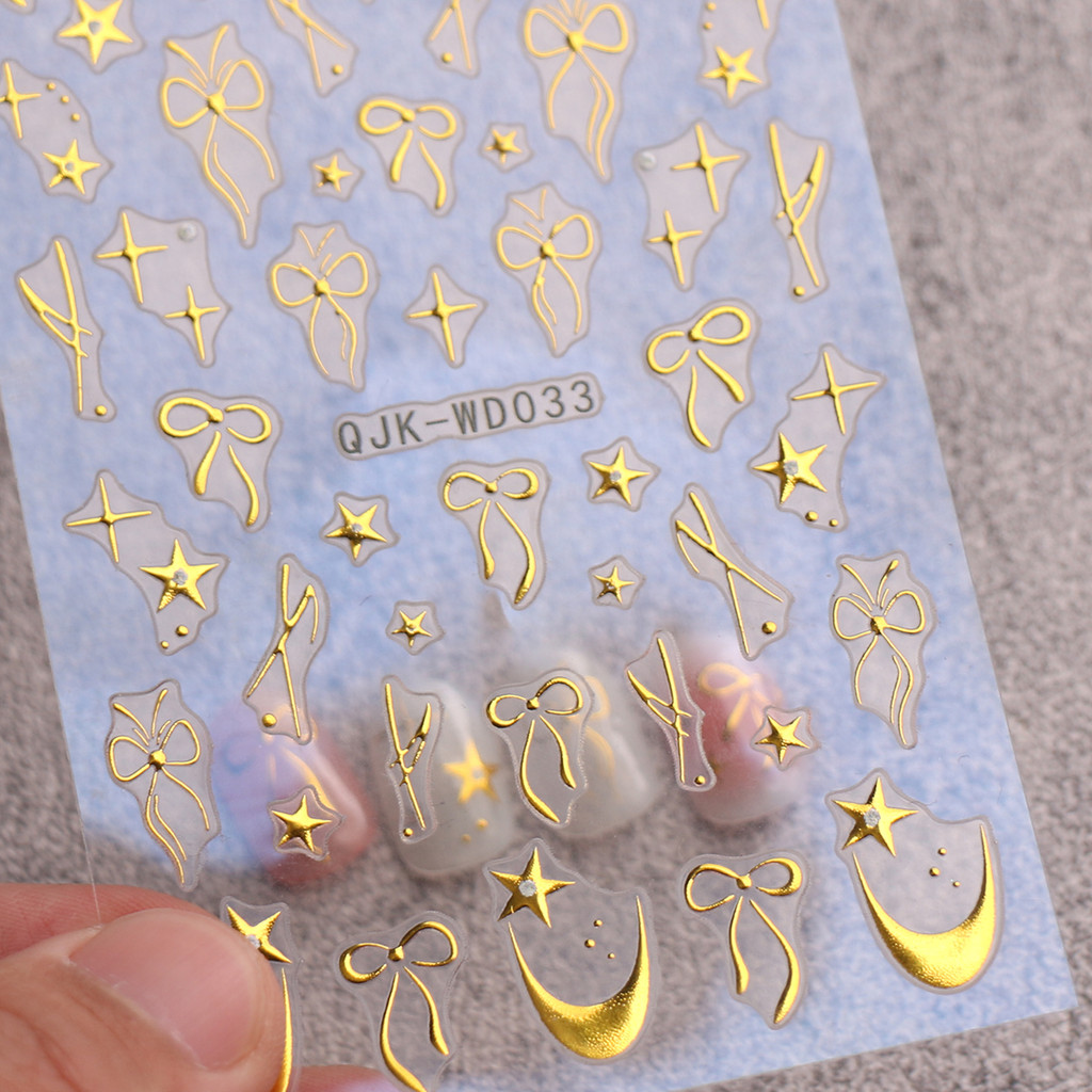 HAMA เล็บเล็บสติกเกอร์ขายส่ง Metallic Bow Simple French เล็บตกแต่งเล็บสติกเกอร์ Decals เจ้าสาวงานแต่งงานเล็บ ราคา ถูกที่สุด ดีลบีเคเค แกลเลอรีภาพที่ 8