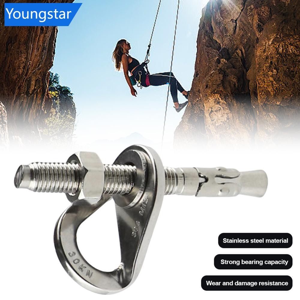 FYY 304 สแตนเลส Rock Climb Anchor Point 25 30 35KN Piton Nut Anchor Bolt แขวนแผ่นขยายเล็บ Caving Belay Rigging