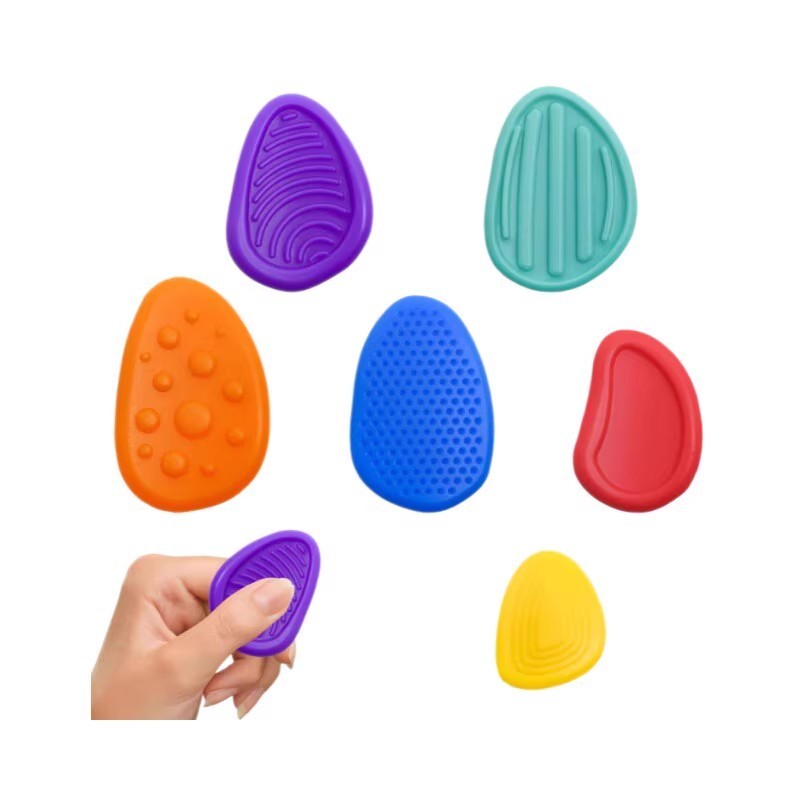 Sensory Fidget ของเล่นหินสําหรับเด็ก 6 แพ็ค Textured Soft Worry หินสําหรับออทิสติกวัยรุ่นความวิตกกังวลความเครียดบรรเทาของเล่นชุด ราคา ถูกที่สุด ดีลบีเคเค แกลเลอรีภาพที่ 7