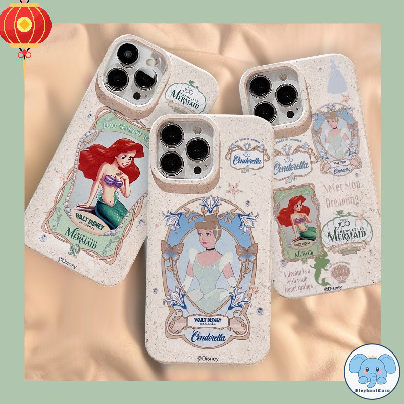 การ์ตูนดิสนีย์เจ้าหญิงน่ารักกรณีแอเรียลซินเดอเรลล่า iPhone 15 11 12 13 14 Pro Max XR X XS Max 8 6s 6 7 Plus SE