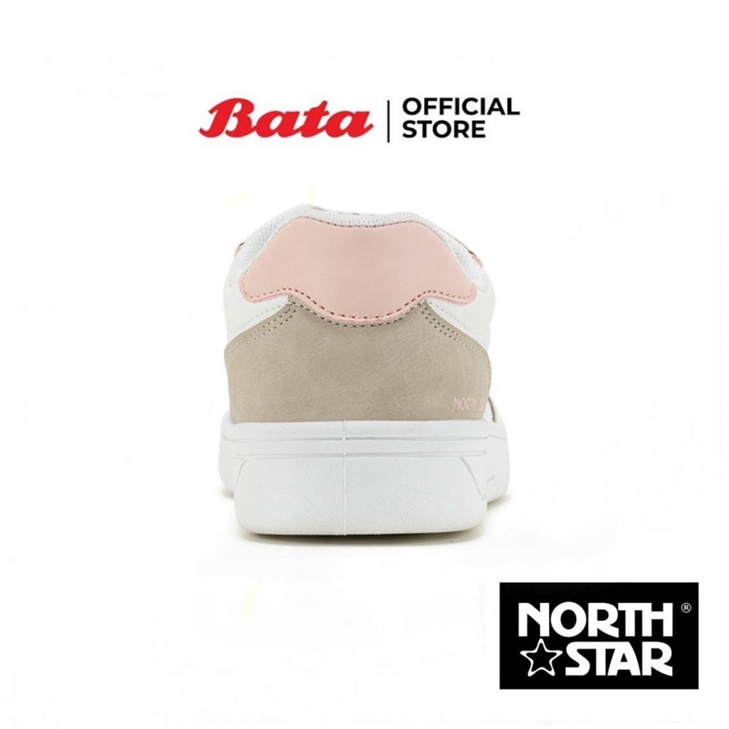 Online Exclusive Bata บาจา North Star รองเท้าผ้าใบสนีคเกอร์ แบบผูกเชือก ดีไซน์เก๋  สำหรับผู้หญิง สีขาว รหัส 5801218