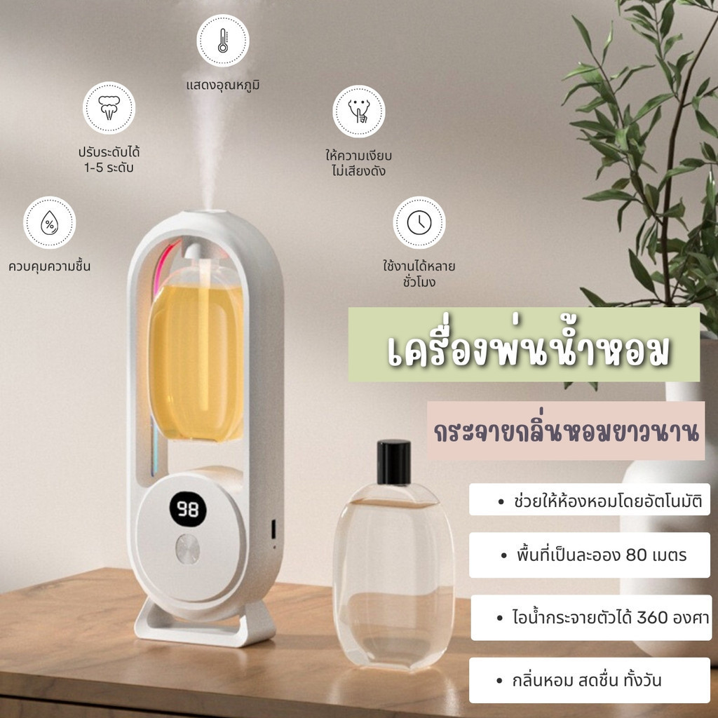 (ส่งด่วน)เครื่องพ่นน้ำหอมอัตโนมัติ น้ําหอมปรับอากาศในห้อง เครื่องฟอกอากาศอัตโนมัติ กระจายกลิ่นหอมยาวนาน แบบชาร์จไฟได้ - รูปที่ 3